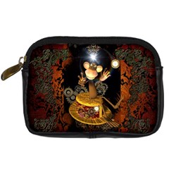 Steampunk, Funny Monkey With Clocks And Gears Digital Camera Cases by FantasyWorld7