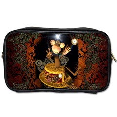 Steampunk, Funny Monkey With Clocks And Gears Toiletries Bags by FantasyWorld7