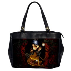 Steampunk, Funny Monkey With Clocks And Gears Office Handbags by FantasyWorld7