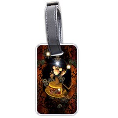 Steampunk, Funny Monkey With Clocks And Gears Luggage Tags (one Side)  by FantasyWorld7