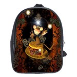 Steampunk, Funny Monkey With Clocks And Gears School Bags (XL)  Front