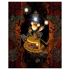 Steampunk, Funny Monkey With Clocks And Gears Drawstring Bag (small) by FantasyWorld7