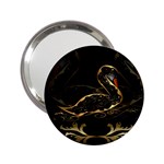 Wonderful Swan In Gold And Black With Floral Elements 2.25  Handbag Mirrors Front