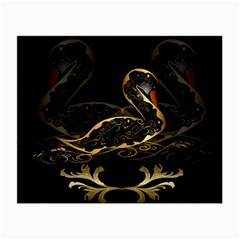 Wonderful Swan In Gold And Black With Floral Elements Small Glasses Cloth by FantasyWorld7