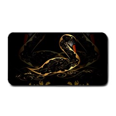 Wonderful Swan In Gold And Black With Floral Elements Medium Bar Mats by FantasyWorld7