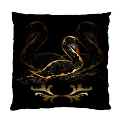 Wonderful Swan In Gold And Black With Floral Elements Standard Cushion Case (one Side)  by FantasyWorld7