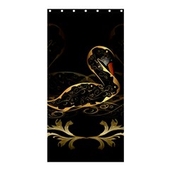 Wonderful Swan In Gold And Black With Floral Elements Shower Curtain 36  X 72  (stall)  by FantasyWorld7