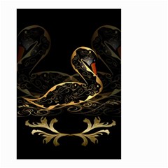 Wonderful Swan In Gold And Black With Floral Elements Small Garden Flag (two Sides)