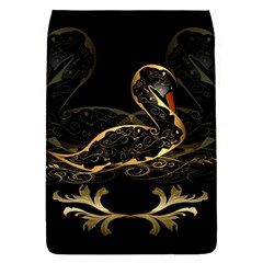 Wonderful Swan In Gold And Black With Floral Elements Flap Covers (s) 