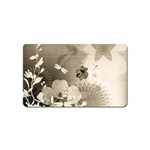 Vintage, Wonderful Flowers With Dragonflies Magnet (Name Card)