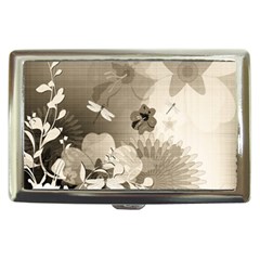 Vintage, Wonderful Flowers With Dragonflies Cigarette Money Cases