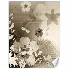 Vintage, Wonderful Flowers With Dragonflies Canvas 12  X 16  