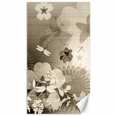 Vintage, Wonderful Flowers With Dragonflies Canvas 40  X 72  