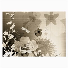 Vintage, Wonderful Flowers With Dragonflies Large Glasses Cloth (2-side)