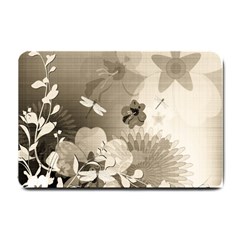 Vintage, Wonderful Flowers With Dragonflies Small Doormat 