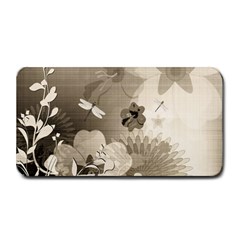 Vintage, Wonderful Flowers With Dragonflies Medium Bar Mats by FantasyWorld7