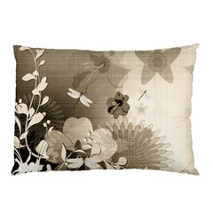 Vintage, Wonderful Flowers With Dragonflies Pillow Cases