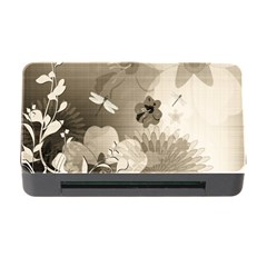 Vintage, Wonderful Flowers With Dragonflies Memory Card Reader With Cf