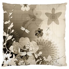 Vintage, Wonderful Flowers With Dragonflies Large Cushion Cases (one Side) 