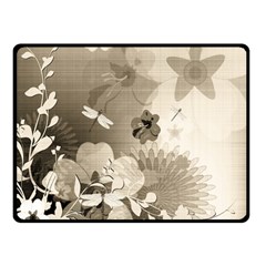 Vintage, Wonderful Flowers With Dragonflies Double Sided Fleece Blanket (small) 