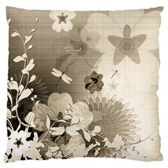 Vintage, Wonderful Flowers With Dragonflies Standard Flano Cushion Cases (two Sides) 