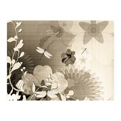 Vintage, Wonderful Flowers With Dragonflies Double Sided Flano Blanket (mini) 