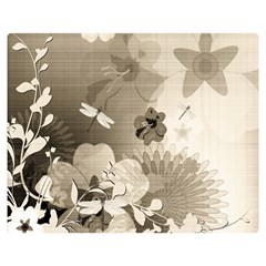 Vintage, Wonderful Flowers With Dragonflies Double Sided Flano Blanket (medium) 