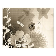 Vintage, Wonderful Flowers With Dragonflies Double Sided Flano Blanket (large) 