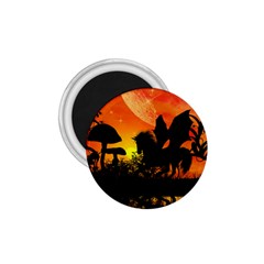 Beautiful Unicorn Silhouette In The Sunset 1.75  Magnets