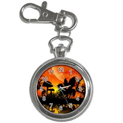 Beautiful Unicorn Silhouette In The Sunset Key Chain Watches by FantasyWorld7