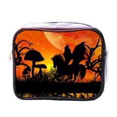 Beautiful Unicorn Silhouette In The Sunset Mini Toiletries Bags