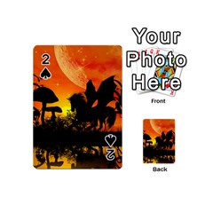 Beautiful Unicorn Silhouette In The Sunset Playing Cards 54 (mini)  by FantasyWorld7