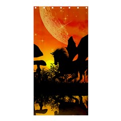 Beautiful Unicorn Silhouette In The Sunset Shower Curtain 36  X 72  (stall)  by FantasyWorld7