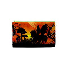 Beautiful Unicorn Silhouette In The Sunset Cosmetic Bag (XS)