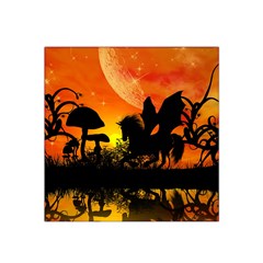 Beautiful Unicorn Silhouette In The Sunset Satin Bandana Scarf