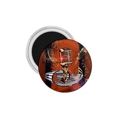 Microphone With Piano And Floral Elements 1 75  Magnets by FantasyWorld7