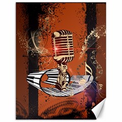 Microphone With Piano And Floral Elements Canvas 12  X 16  