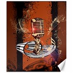 Microphone With Piano And Floral Elements Canvas 20  x 24   19.57 x23.15  Canvas - 1