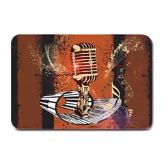 Microphone With Piano And Floral Elements Plate Mats