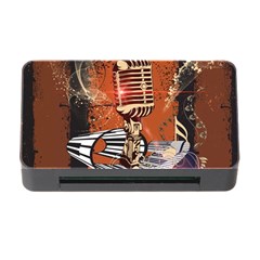 Microphone With Piano And Floral Elements Memory Card Reader With Cf by FantasyWorld7