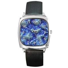 Alien Dna Blue Square Metal Watches