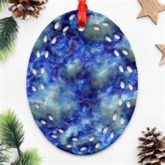 Alien Dna Blue Oval Filigree Ornament (2-side)  by ImpressiveMoments