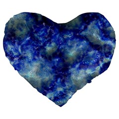 Alien Dna Blue Large 19  Premium Heart Shape Cushions