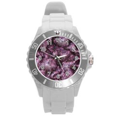 Alien Dna Purple Round Plastic Sport Watch (l)