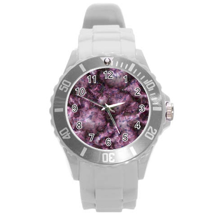 Alien Dna Purple Round Plastic Sport Watch (L)