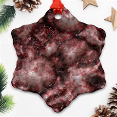 Alien Dna Red Snowflake Ornament (2-side)