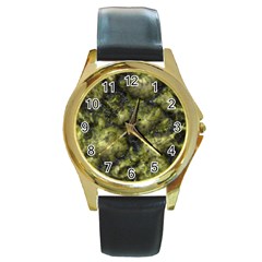 Alien Dna Green Round Gold Metal Watches by ImpressiveMoments