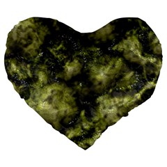 Alien Dna Green Large 19  Premium Flano Heart Shape Cushions