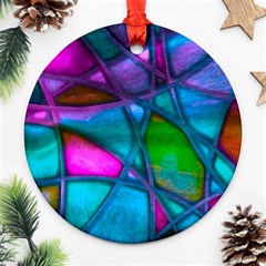 Imposant Abstract Teal Ornament (round) 