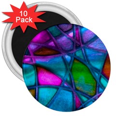 Imposant Abstract Teal 3  Magnets (10 Pack) 